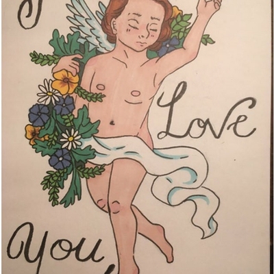 "I love you" Cherub Card